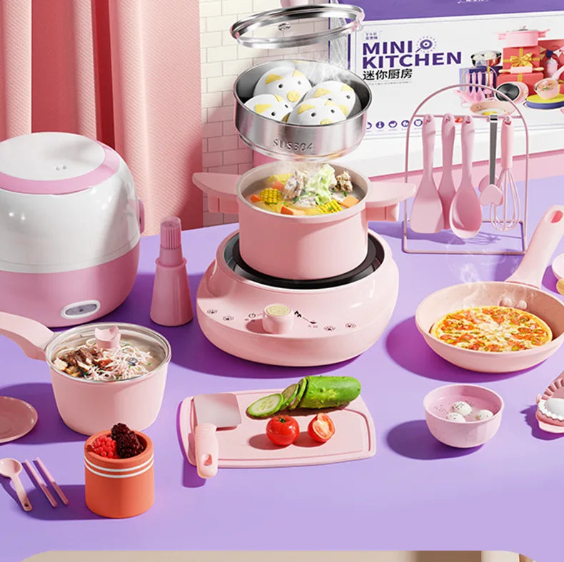 Mini Kitchenette Real Cooking Full Of Cooking Utensils