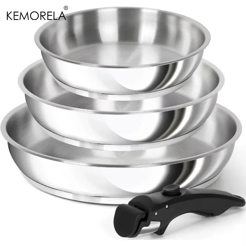 Kemorela 316 Stainless Steel Frying Pan Cooking Pans