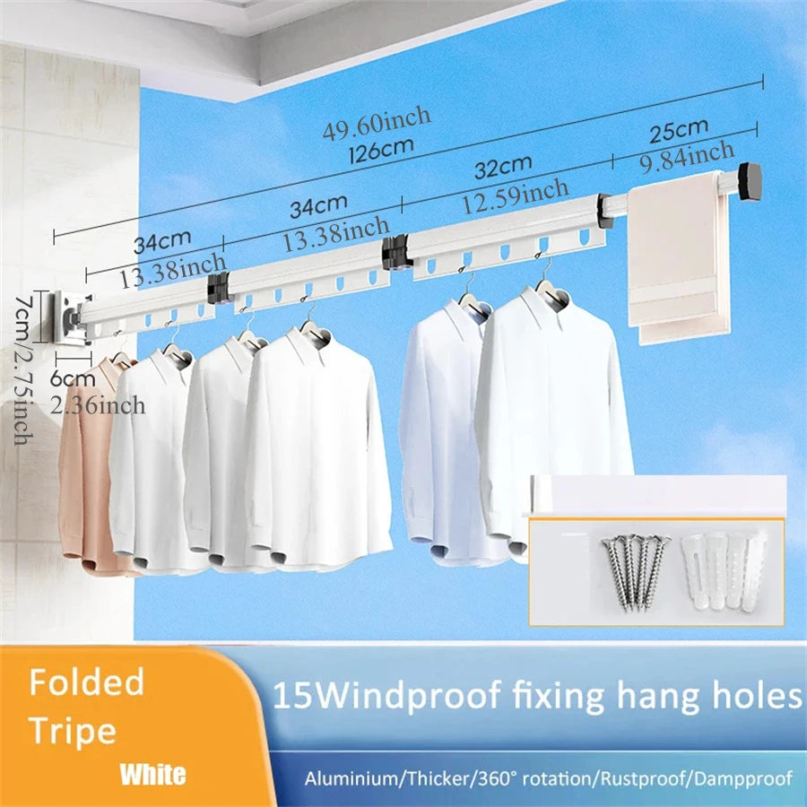 No Punching Folding Clothes Dryer Wall Mounted Drying