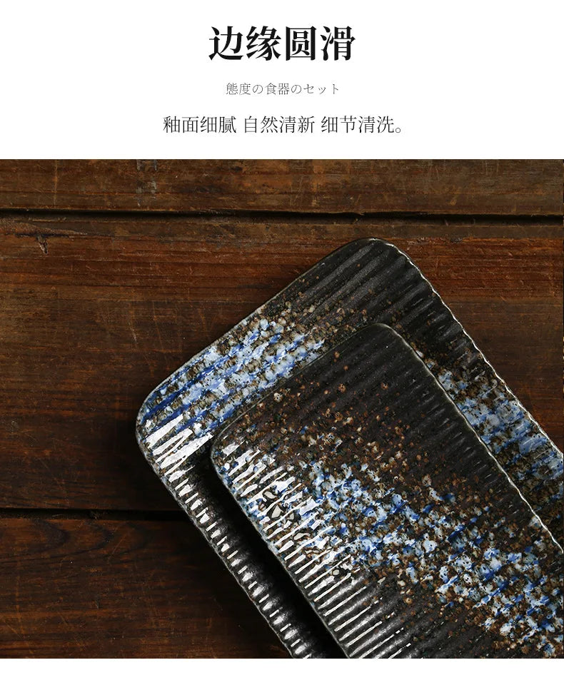 Japanese-Style Rectangular Plate Creative Ceramic Dish Sushi