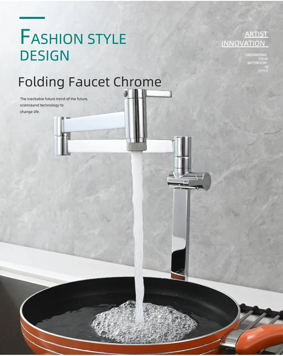 Ciencia Brass Pot Filler Faucet Deck Mount Stove