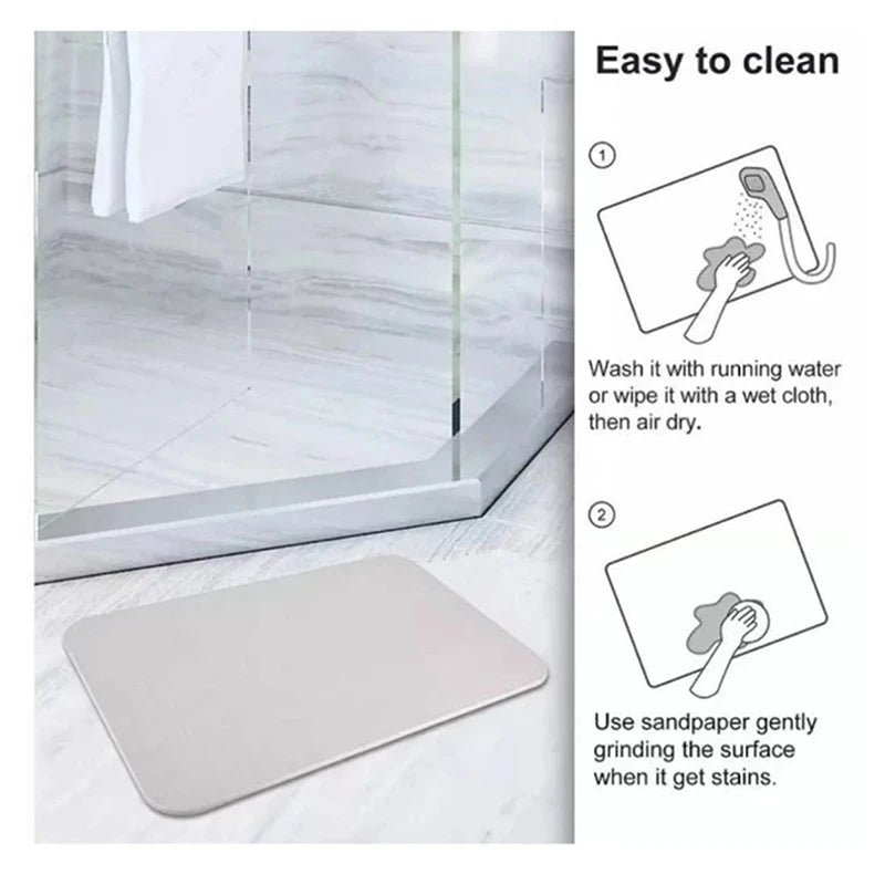 Diatomite Floor Mat Bathroom Anti-Slip Absorbent Diatom Mud