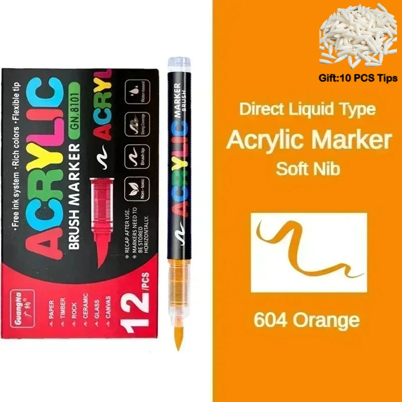 Guangna 12-360 Colors Acrylic Paint Pens Pencil Brush
