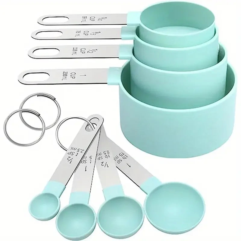 8pcs Measuring Cups & Spoons Stackable Nesting Measure