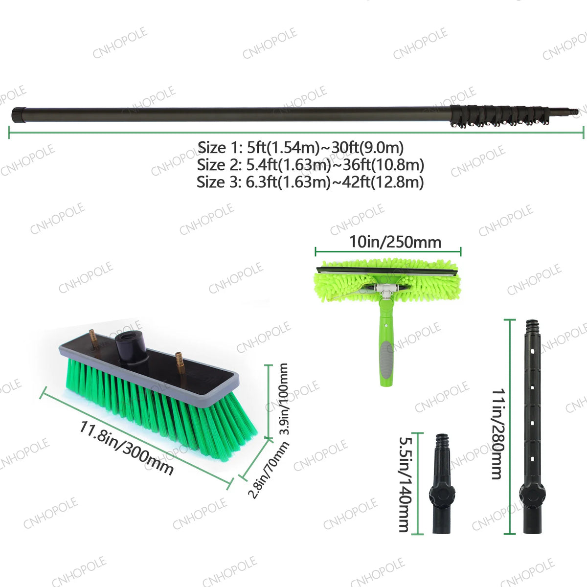 30/36/42ft Carbon Fiber Water Fed Pole Window Cleaning