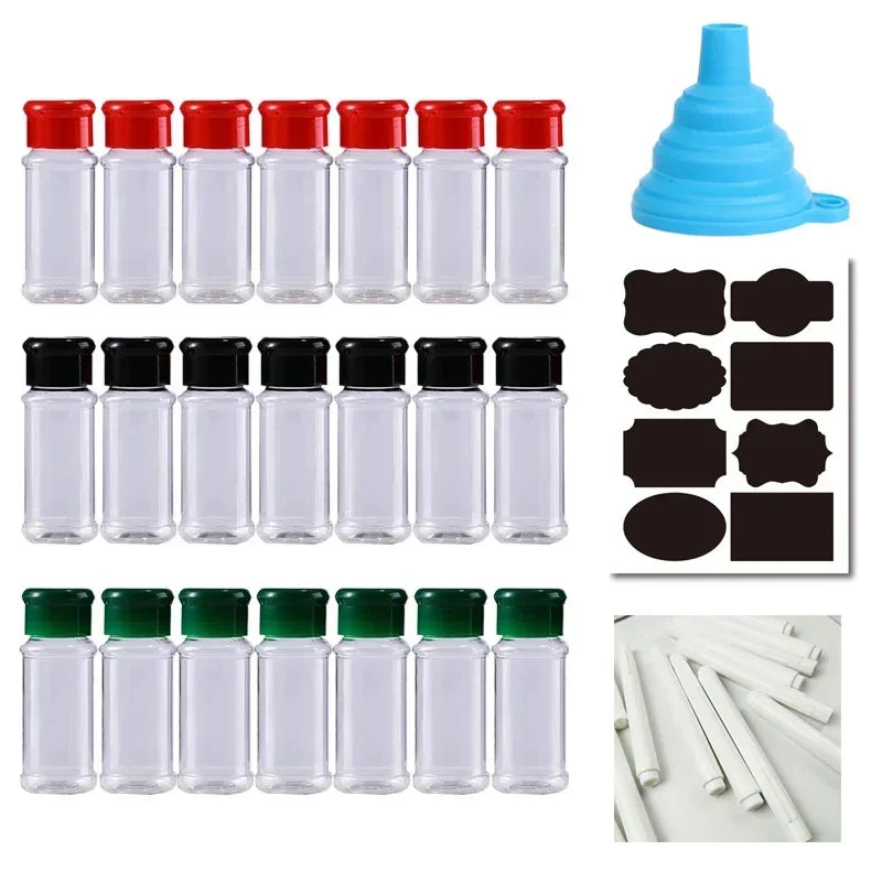 5-20pcs 100ml Plastic Jars Spices Salt Pepper Shakers