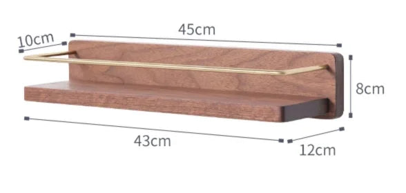 Wooden Towel Rack Roll Holder Wall Mounted Shelf