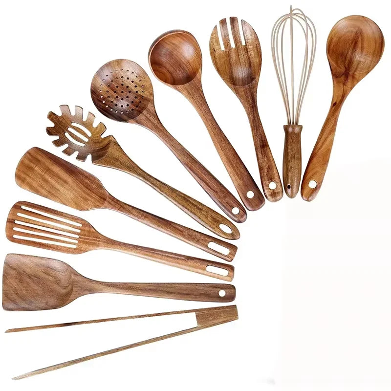 Wooden Utensil Natural Acacia Wood Cooking Utensils Durable