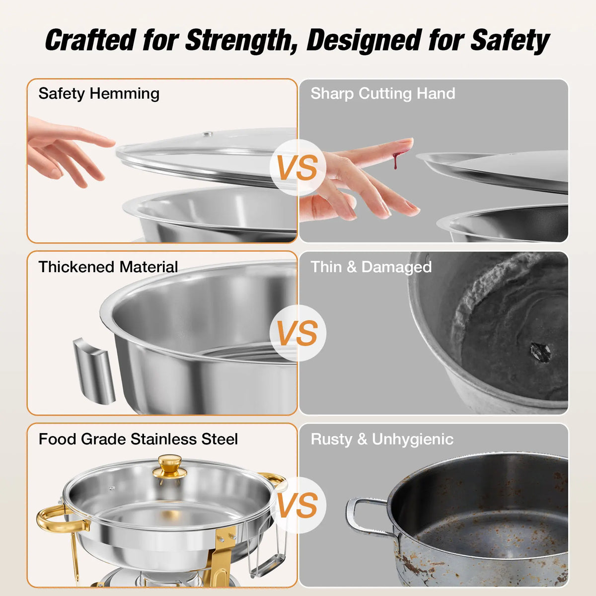 2/4/6 Pack Stainless Steel Chafing Dish Buffet Chafer