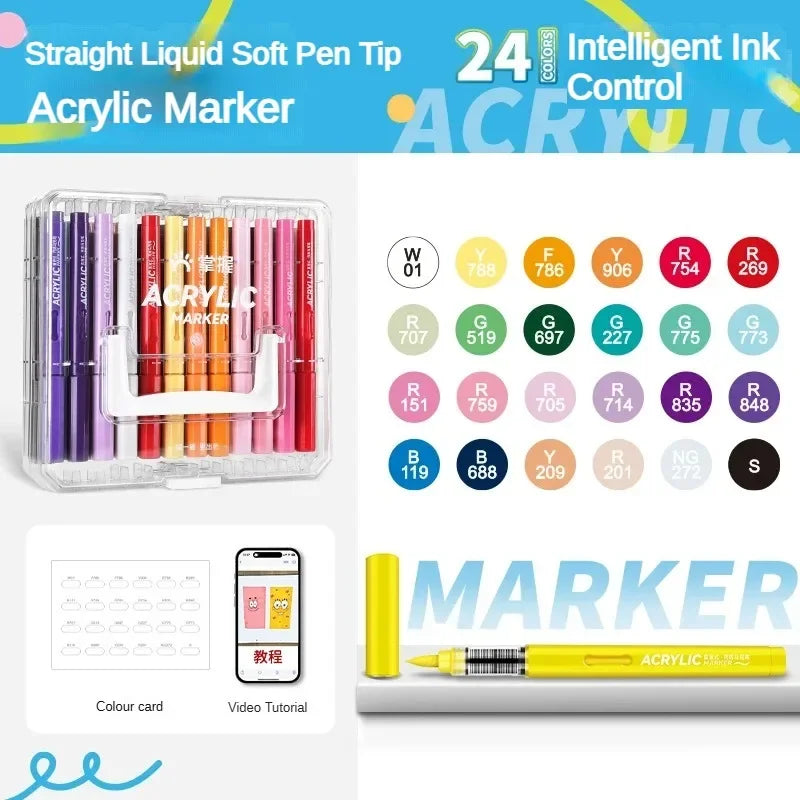 84/12 Colors Direct-Liquid Acrylic Marker Pen Waterproof Pen