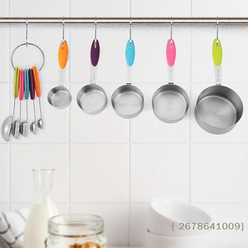 5pcs Stainless Steel Measuring Cups Spoons Baking Cake