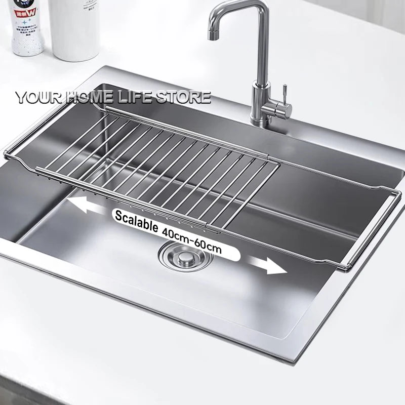 Drain Rack Expandable Over Sink 304 Stainless Steel