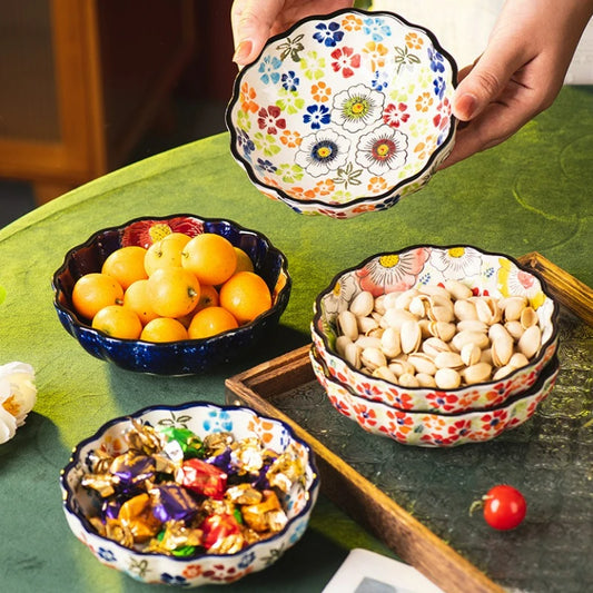 Ceramic Fruit Dessert Salad Bowl Plate Creative Retro