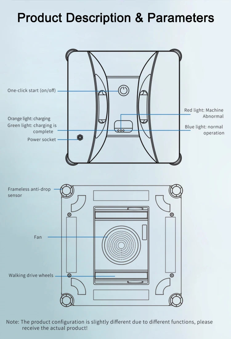 Clearance Robot Window Cleaner Fall Protection Remote Control