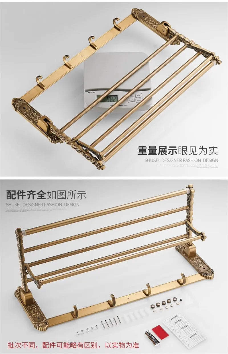 Antique Bronze Carved Bathroom Aluminum Bath Hardware Bathroom