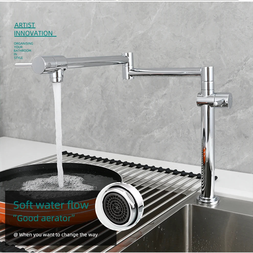 Ciencia Brass Pot Filler Faucet Wall Mount Sink