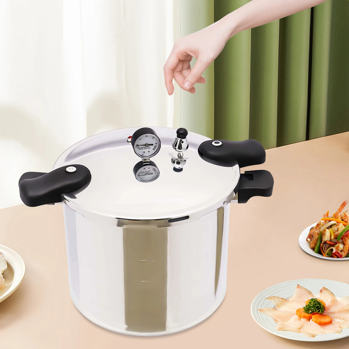 22l Aluminium Alloy Pressure Canner 90kpa Thickened