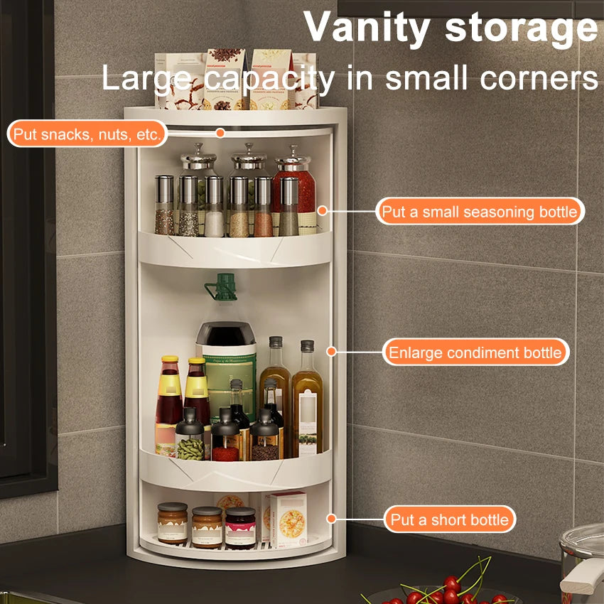 Rotatable Layered Adjustable Shelf Bottle Holder Condiment