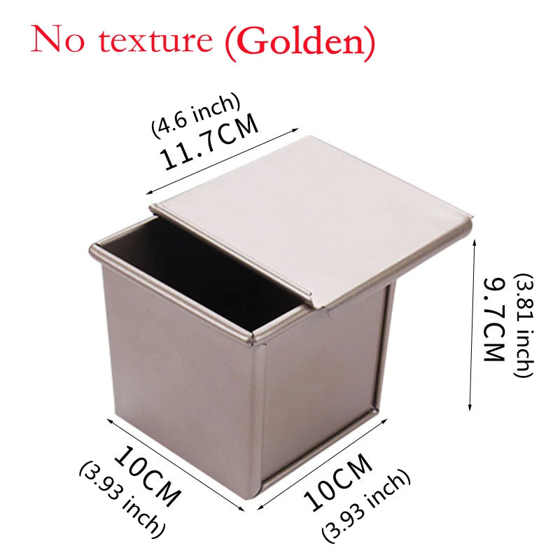 Square Baked Toast Box Loaf Pan Non-Stick Baking