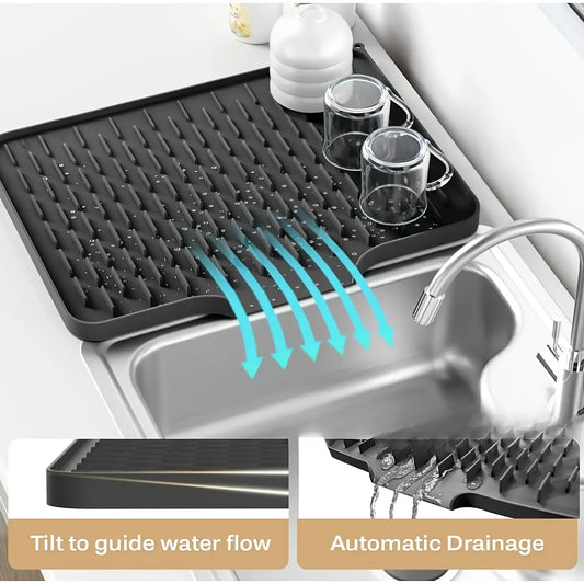 Silicone Drain Mat Built-In Drainage Design Easy To
