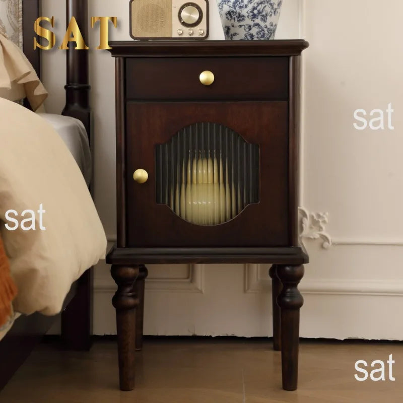 Solid Wood Bedside Table Bedroom Furniture Victorian Antique