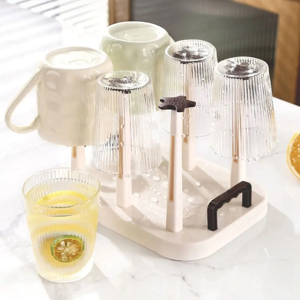 Plastic Cup Drying Rack Large Capacity Upside-Down Glass