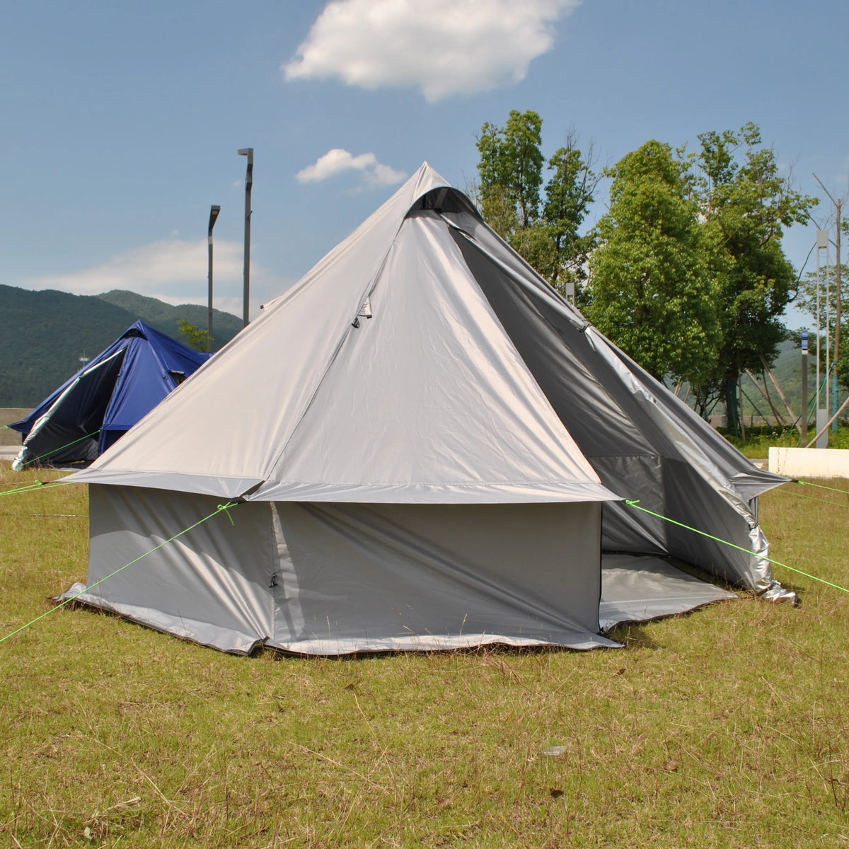 Person Large Pyramid Tent Four Seasons Camping Chimney