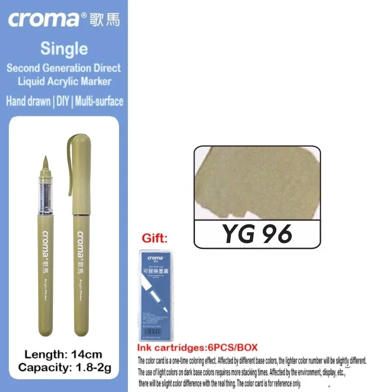 Croma 160/1 Colors Refillable Direct Liquid Acrylic Marker