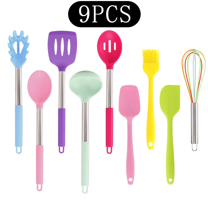 Black Non-Stick Silicone Kitchenware Cooking Utensils Cookware
