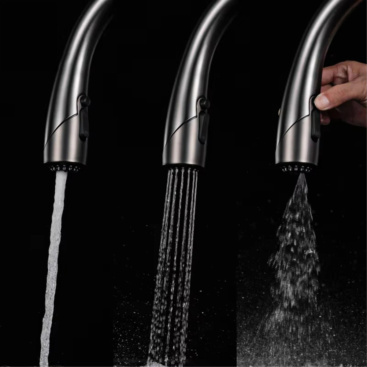 Luxury Black Brass Touch Switch Faucet Handle Ceramic