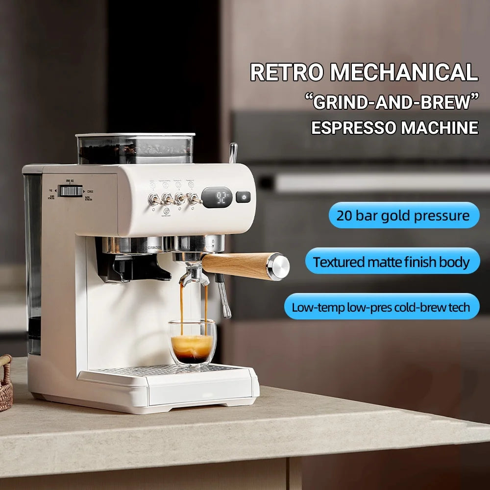 Semi-Automatic Espresso Machine Built-In Grinder & Cold Dual