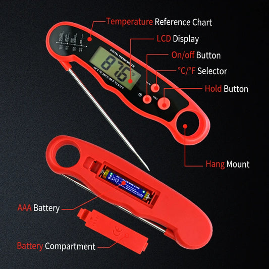 Instant Read Digital Food Thermometer Backlight Hold Function
