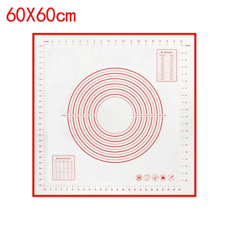 Oversize 80/70/60cm Silicone Baking Mat Pastry Rolling Kneading