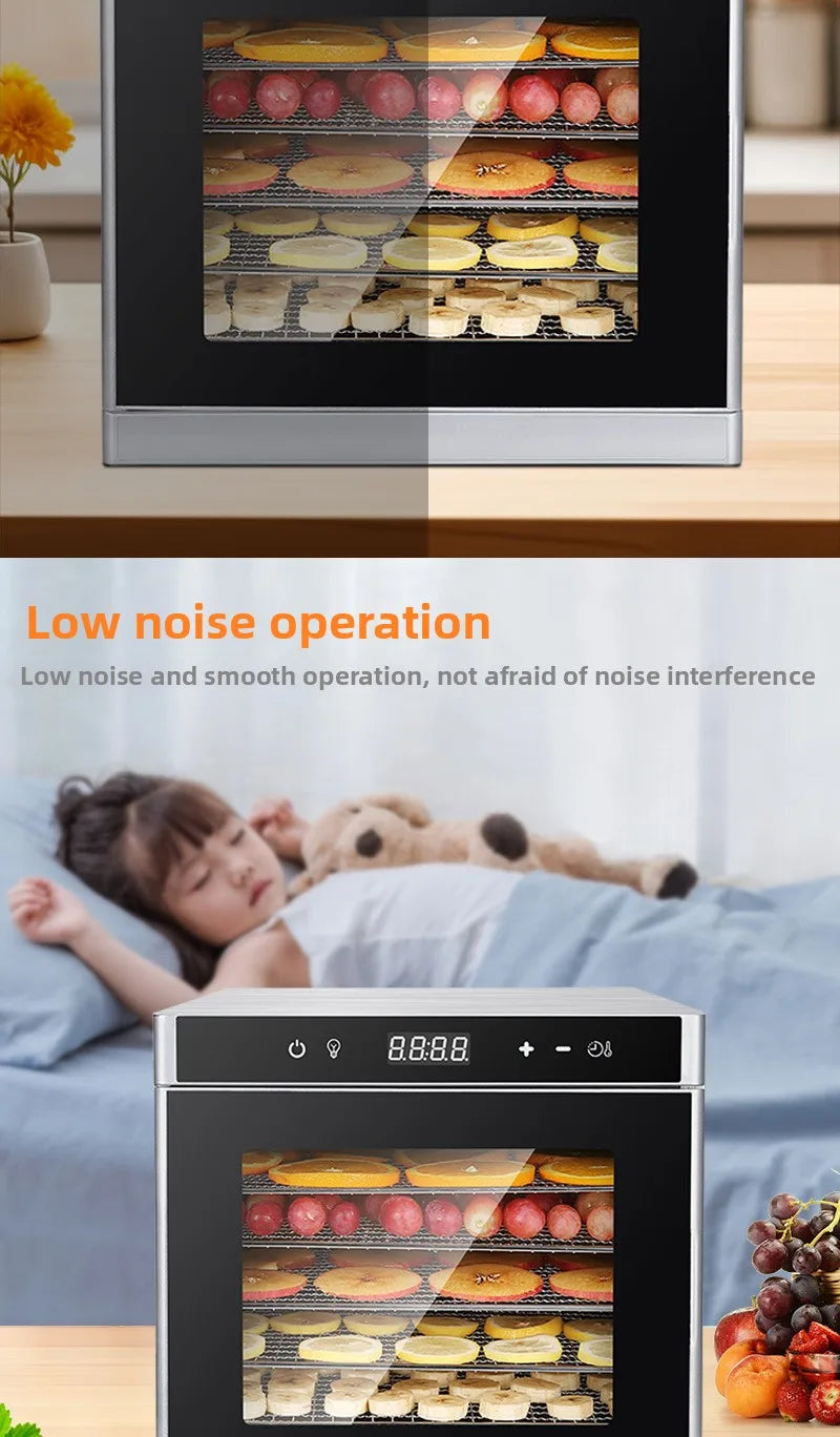 6-Layer Stainless Steel Food Dehydrator Machine Adjustable