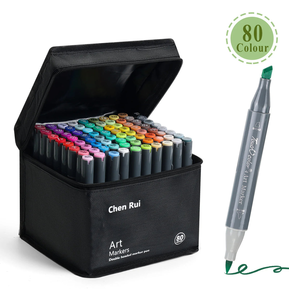 48-180 Colors Dual Tip Brush & Chisel Permanent
