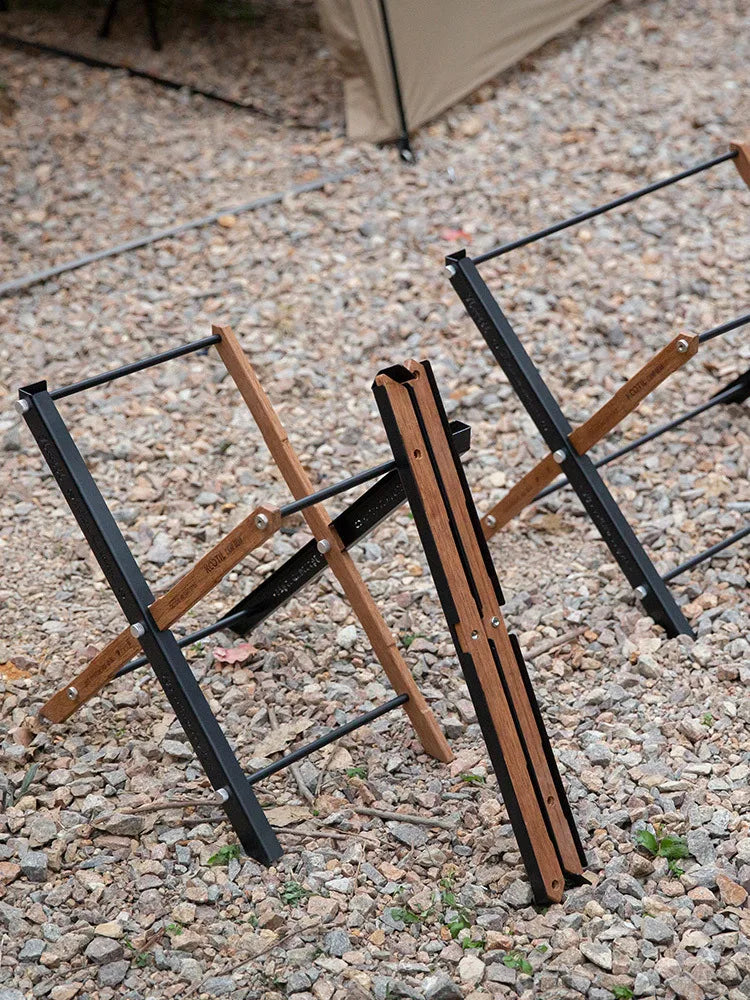Lightweight Outdoor Camping Storage Shelf Folding Rack Double