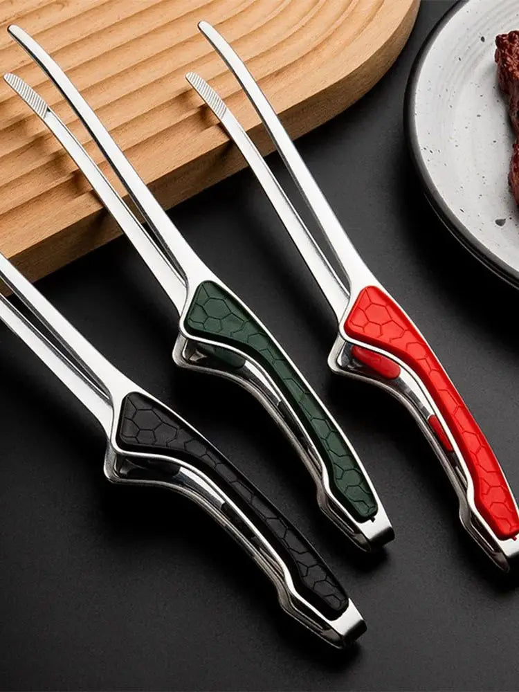 1pc Stainless Steel Tongs Serving Tongs Cooking Metal