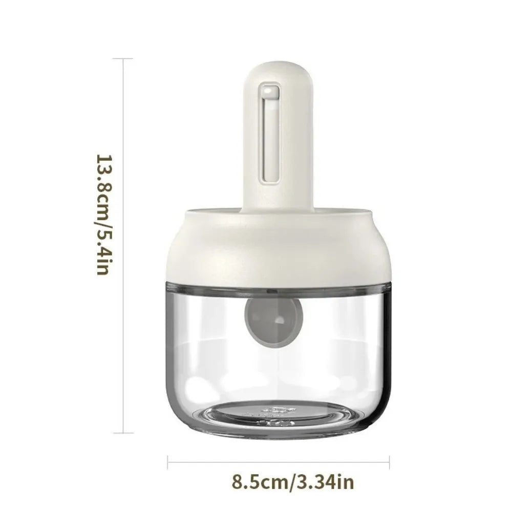 Glass Seasoning Bottle Telescopic Spoon Leak Proof Salt