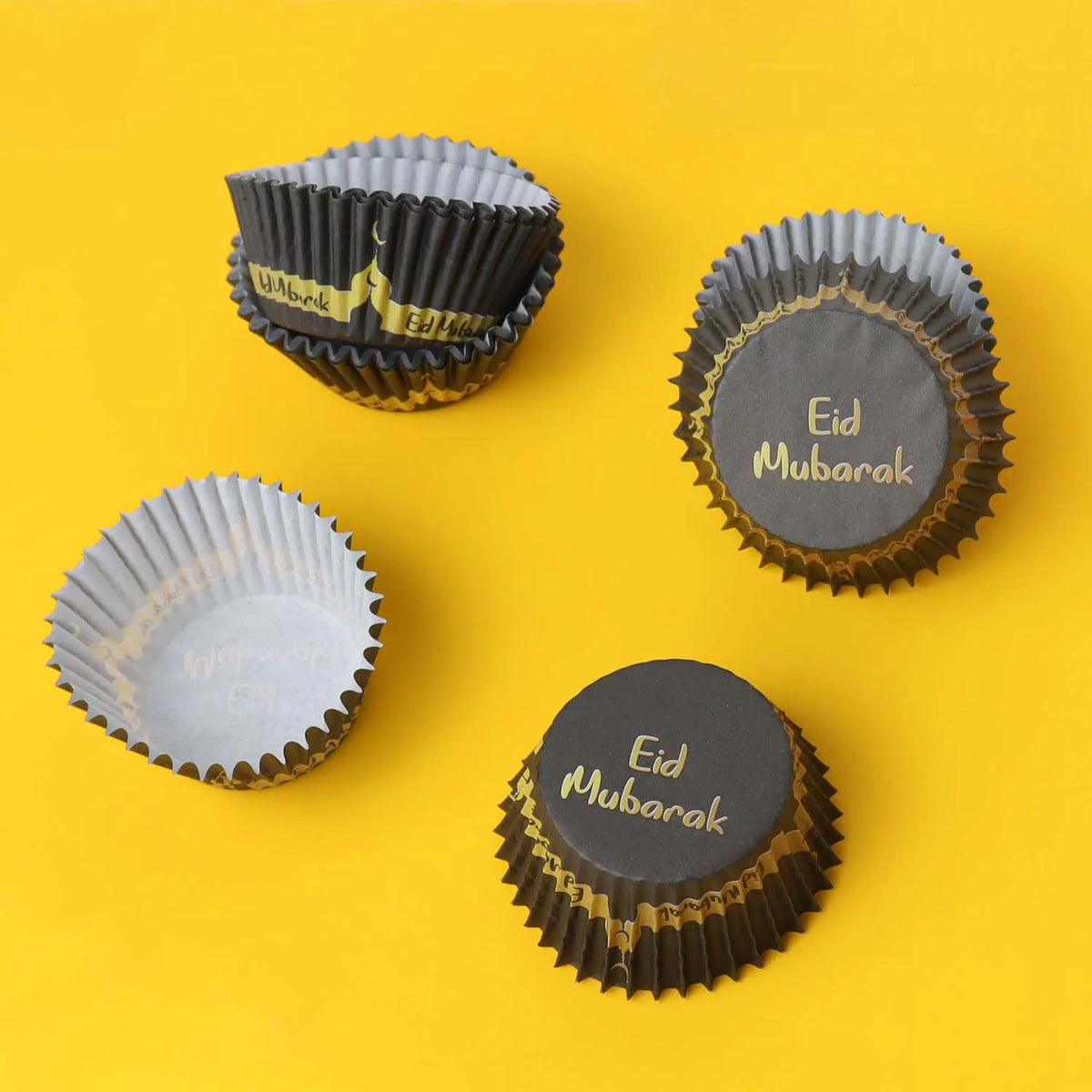 50pcs/Set Eid Mubarak Cupcake Paper Cups Ramadan Mubarak