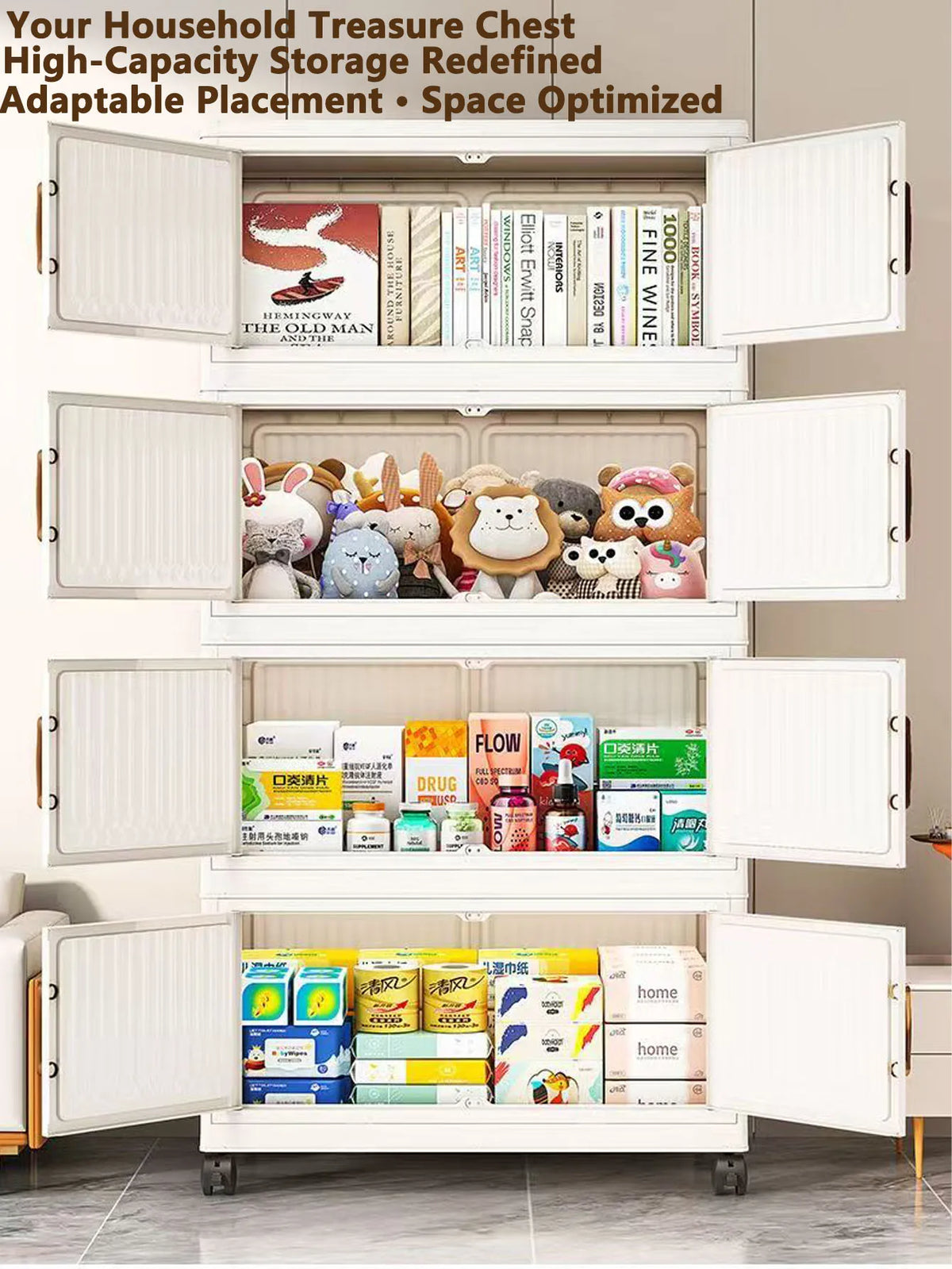 Multi Specification Storage Cabinet Folding Cabinet Clothes Snack