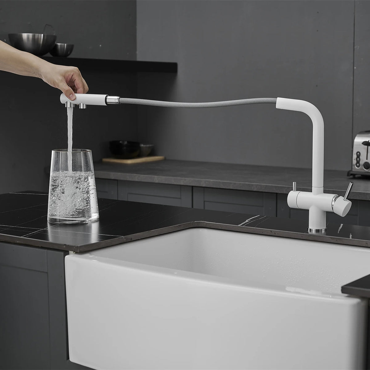 Brushed Nickel Pull Out Filter Faucets Quality Brass