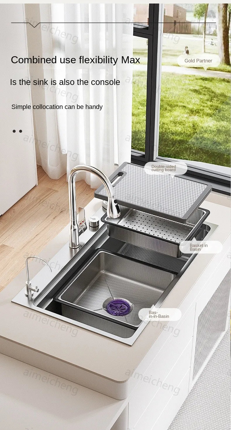 304 Stainless Steel Sink Silver Large Slot Wash