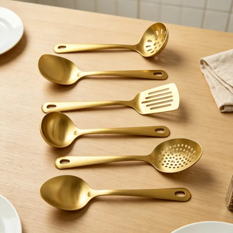Gold Utensils Stainless Steel Cooking Cooking Spatula Slotted
