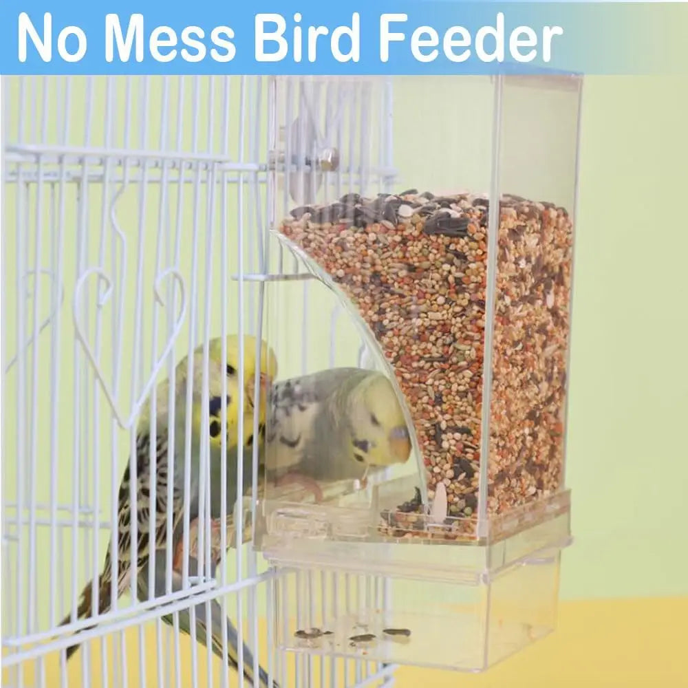 No Mess Automatic Bird Feeder Transparent Food Container