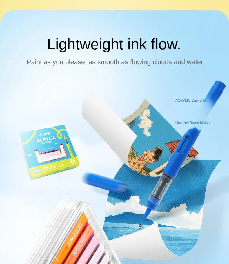 84/12 Colors Direct-Liquid Acrylic Marker Pen Waterproof Pen