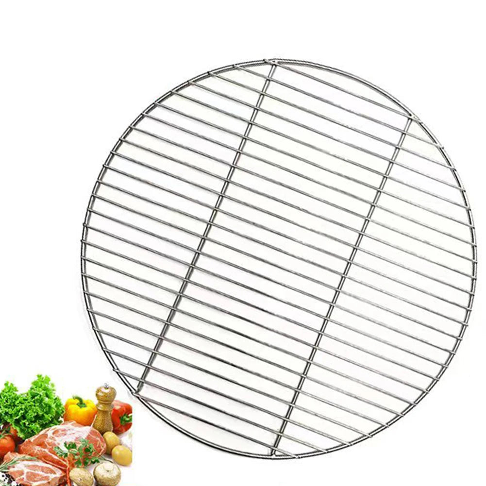 1pc 30/35/40cm Stainless Steel Round Grid Net Barbecue