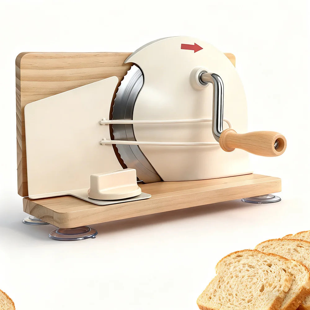 Hand Crank Bread Slicer 5-20mm Adjustable Thickness -
