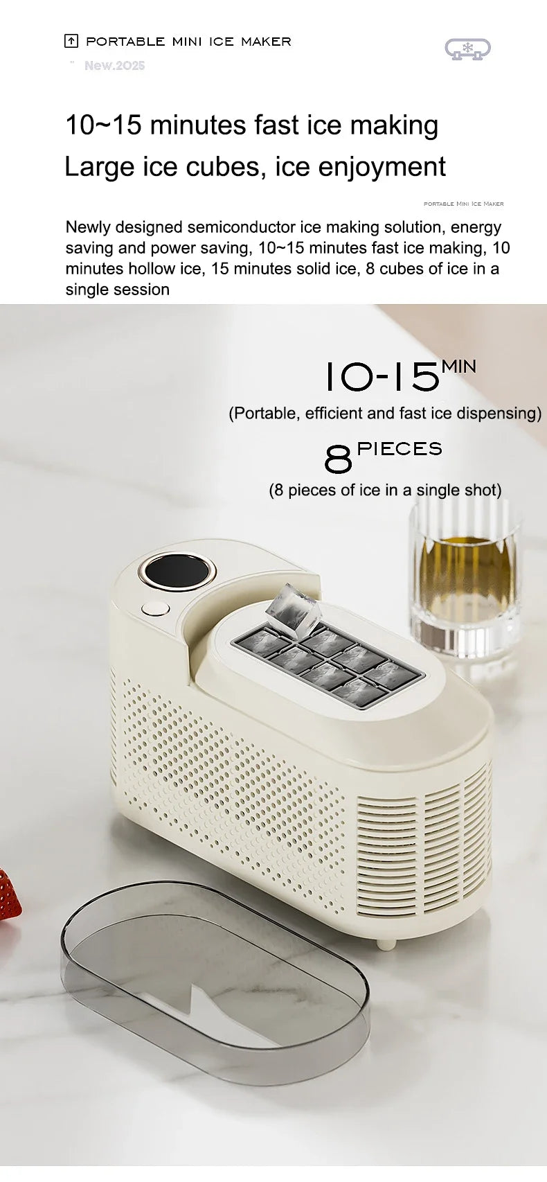 Desktop Mini Ice Cubes Maker Machine Dormitory Camping