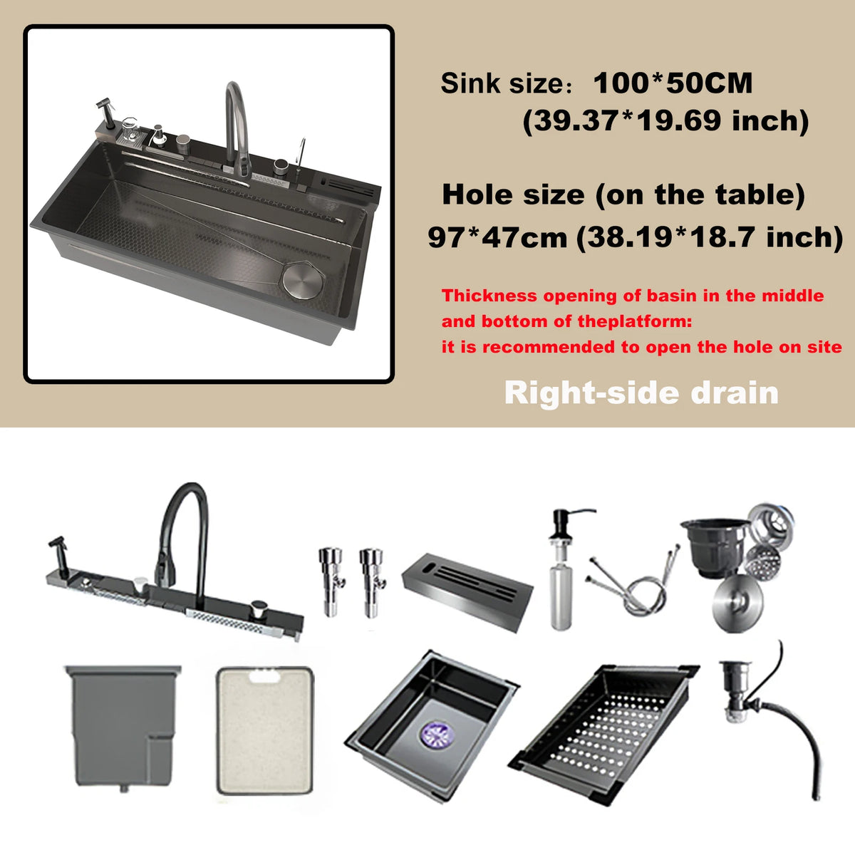 Stainless Steel Waterfall Sink Various Styles Sinks Digital