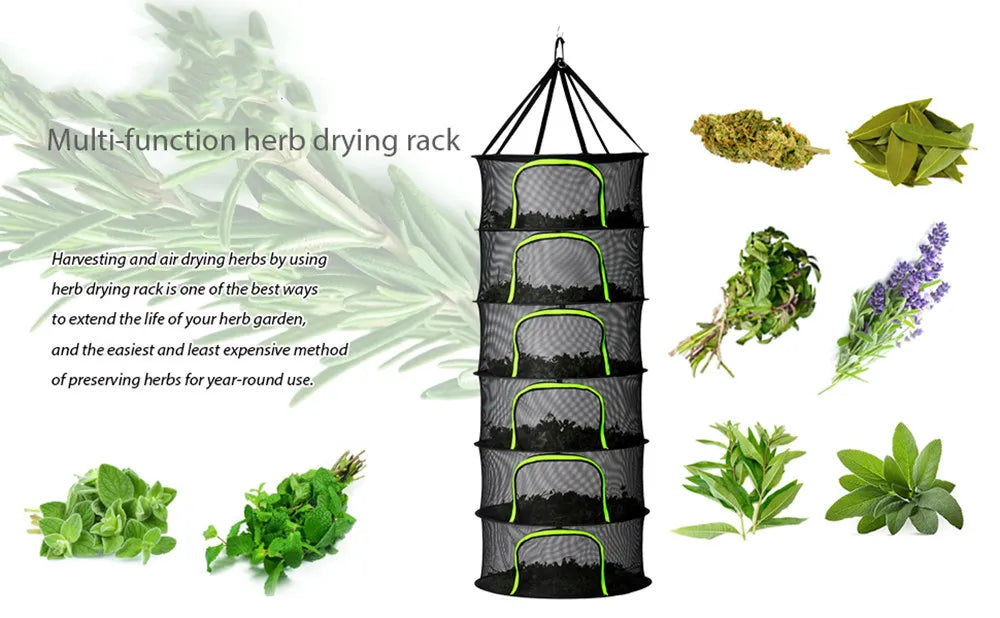 2/4/6/8 Layer Herb Drying Rack Net Vegetables Flower